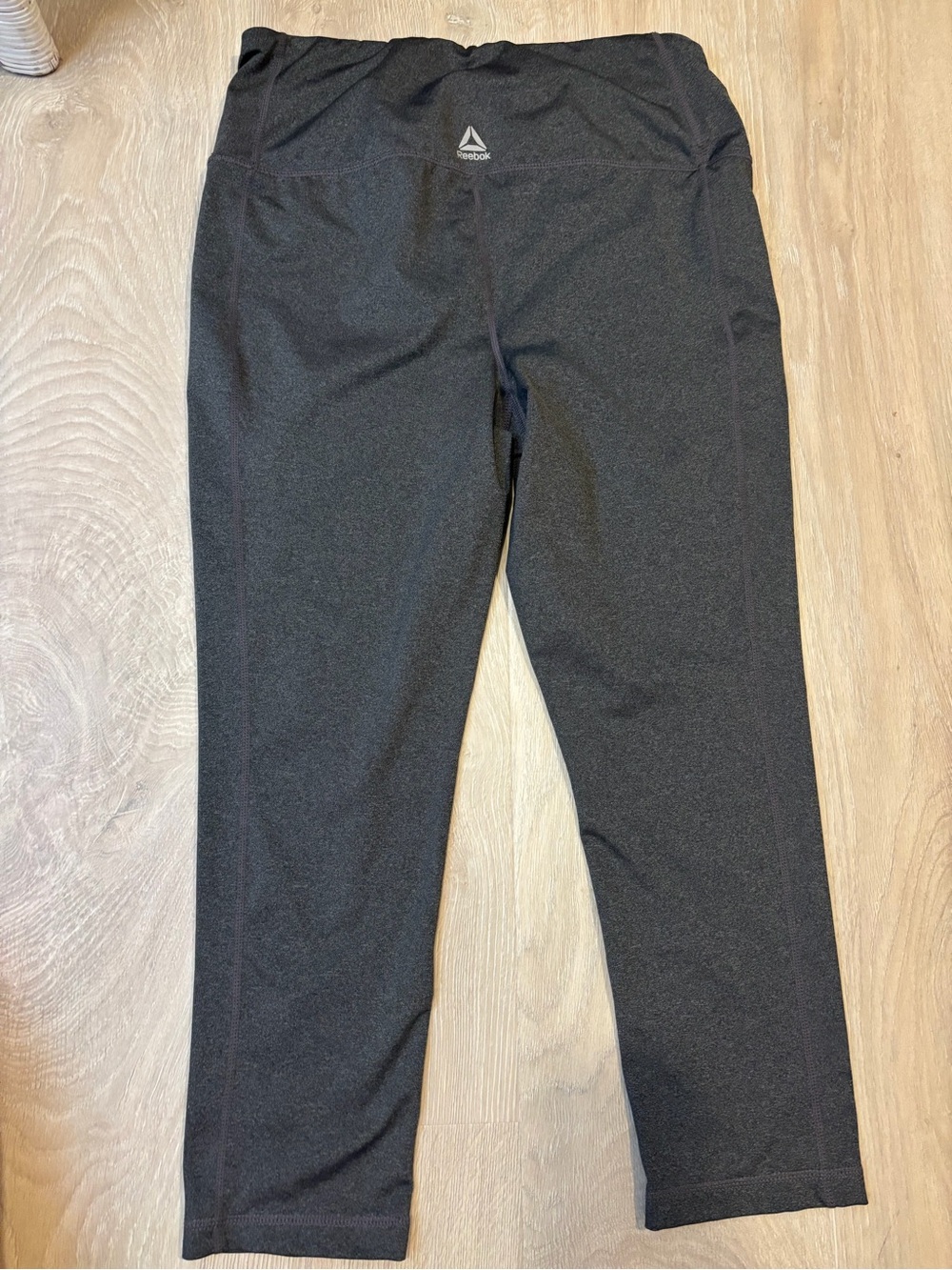 Reebok Black Athletic Leggings with Logo - Size L
